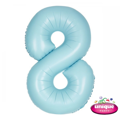 34" Matte Blue Number 8 Foil Balloon