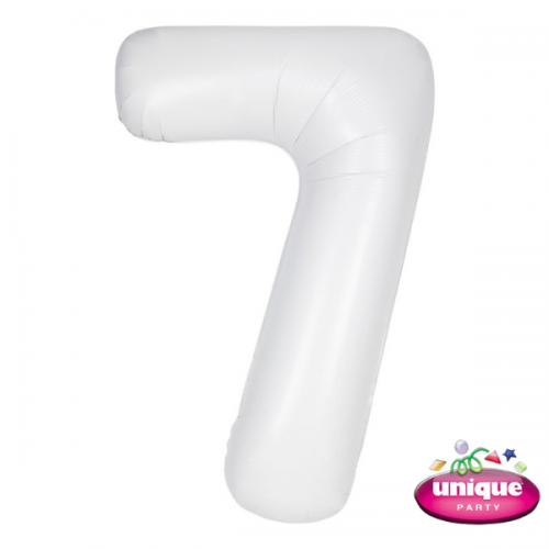 34" Matte White Number 7 Foil Balloon