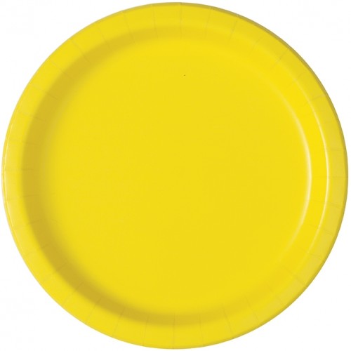 Yellow 9'' Round Plates 16 CT.