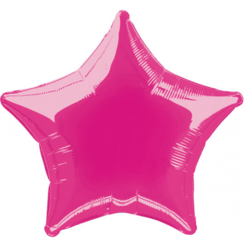 20" Star Shape Hot Pink Foil Balloons Pack of 12 UNIQUE