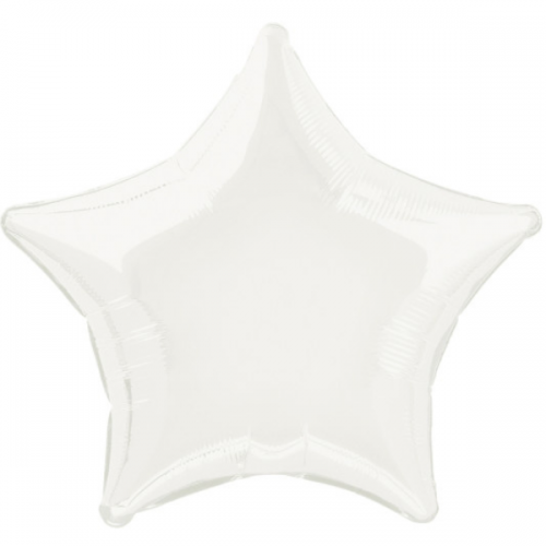 20" Star Shape White Foil Balloons Pack of 12 UNIQUE