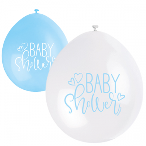 Baby Shower 9" Latex Air Fill Balloon - Assorted Colours, Printed 1 Side - 10ct.