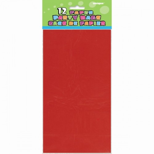 Paper Party Bag Red 12ct