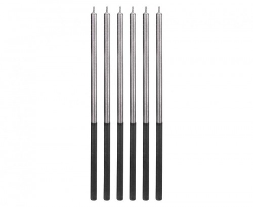 Extra Tall Candles Silver & Black 6ct