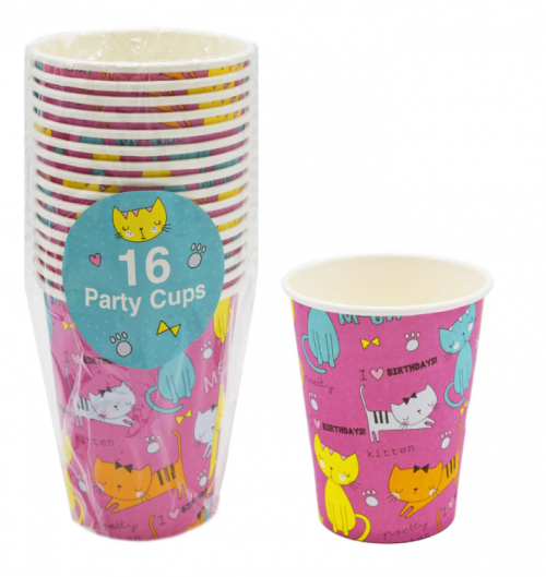Kitty Party 9oz Paper Cups 16ct