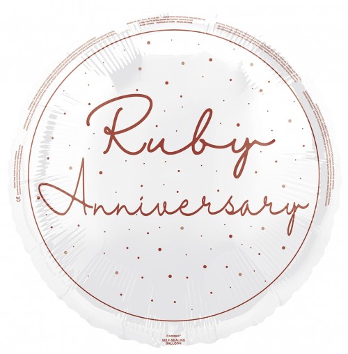 Happy 40th Ruby Anniversary 18" Foil Balloon 