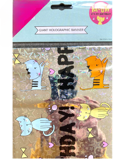 Kitty Party Holographic Banner 1pc