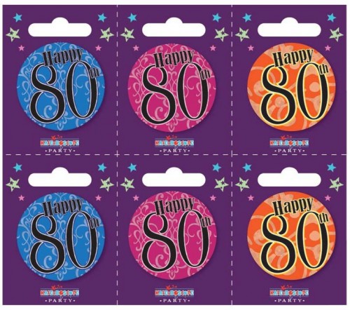 Age 80 Small Badges (5.5cm)