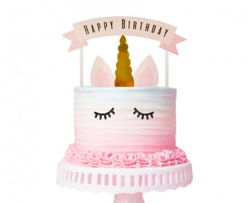 Rainbow Unicorn Cake Topper 1ct