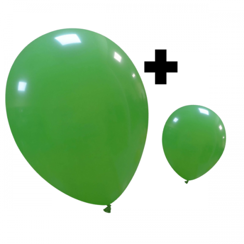 Green Standard Cattex 12" & 5" Latex Balloons 100Ct in both sizes