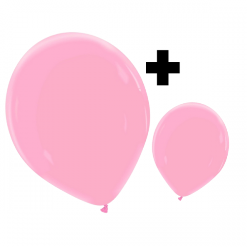 Bubblegum Pink Premium Cattex 12" & 5" Latex Balloons 100Ct in both sizes