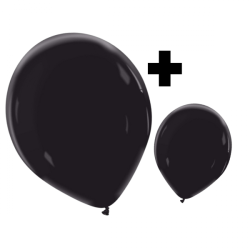 Midnight Black Premium Cattex 12" & 5" Latex Balloons 100Ct in both sizes