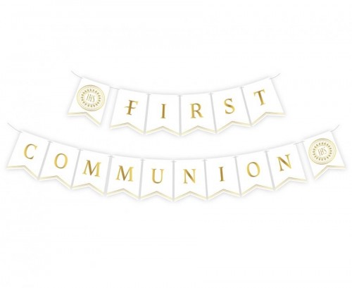 First Communion Paper Flags Garland 1ct