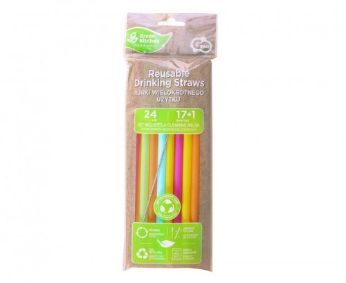 Multicolour Reusable Straws 4ct