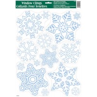 Christmas Window Clings Sheet - Snowflake11.75"W x 17"H