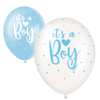 Its A Boy Blue Assortment  5CT 12" Helium Fill Latex Balloon