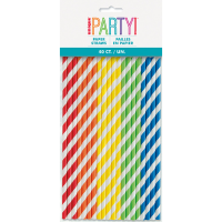Colourful Paper Straws 40ct 