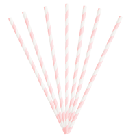Unique Light Pink Paper Straws 10ct