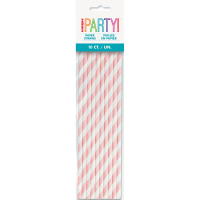 Unique Light Pink Paper Straws 10ct