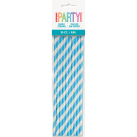 Unique Light Blue Paper Straws 10ct