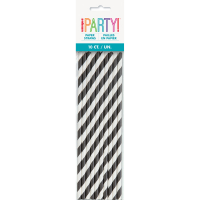 Unique Black Paper Straws 10ct