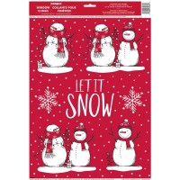 Snowman Window Clings Sheet 6ct