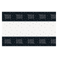 Black/Silver Glitz Plastic Tablecover 54