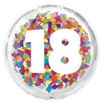Bright Confetti 18" Age 18 Foil Balloon