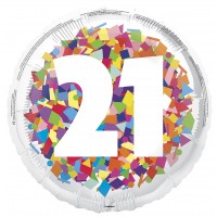 Bright Confetti 18" Age 21 Foil Balloon