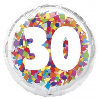 Bright Confetti 18" Age 30 Foil Balloon