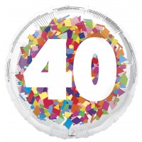 Bright Confetti 18" Age 40 Foil Balloon
