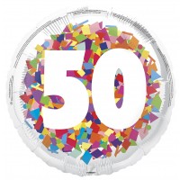 Bright Confetti 18" Age 50 Foil Balloon