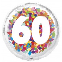 Bright Confetti 18" Age 60 Foil Balloon