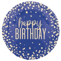 Confetti Happy Birthday Blue 18" Foil Balloon