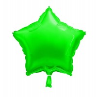 Green - Star Shape - 18" foil balloon (Pack of 12, Flat)
