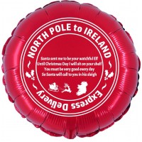 North Pole to Ireland 18" Christmas Foil Balloon UNPACKAGED (Printed 2 Sides)