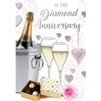 On Your Diamond Anniversary - With Warm Wishes - Pack Of 12
