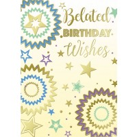 Belated Birthday Wishes - Male - Pack Of 12
