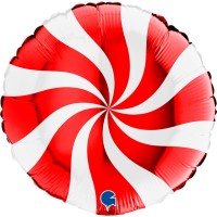 Christmas Swirly White and Red 18" Foil Balloon