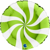Christmas Swirly White and Lime Green 18" Foil Balloon