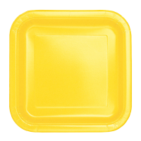 Yellow 9" Square Plates 14 CT.